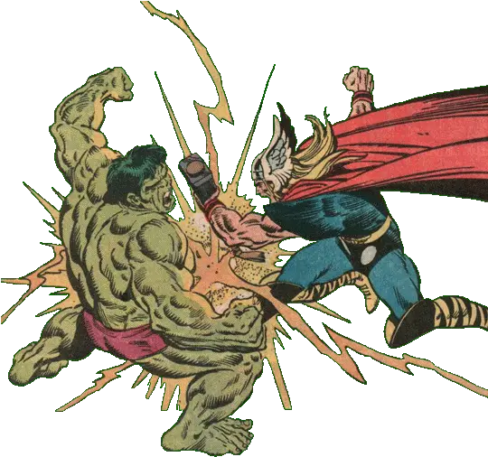  Thor Vs Hulk Dreager1com Thor Vs Hulk Classic Comic Png Lol Santa Baron Icon