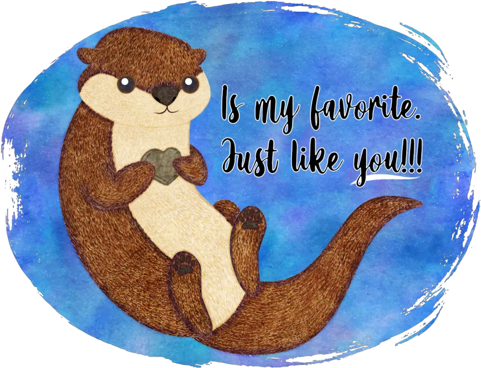  Otter And Favorite Heart Rock To Whom Would You Give Your Sea Otter Png Otter Png