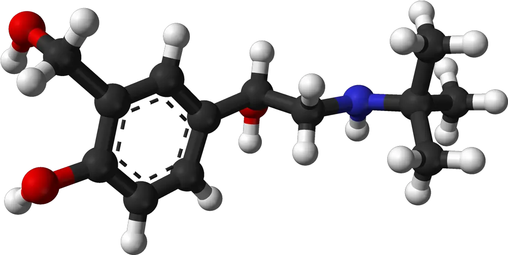  Files Salbutamolfromxtal3dballspng Wikipedia Salbutamol 3d Structure Sal Png