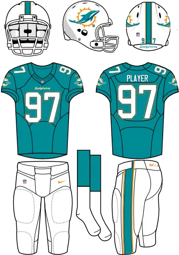  Miami Dolphins Home Uniform Jacksonville Jaguars Cool Uniforms Png Miami Dolphins Logo Png