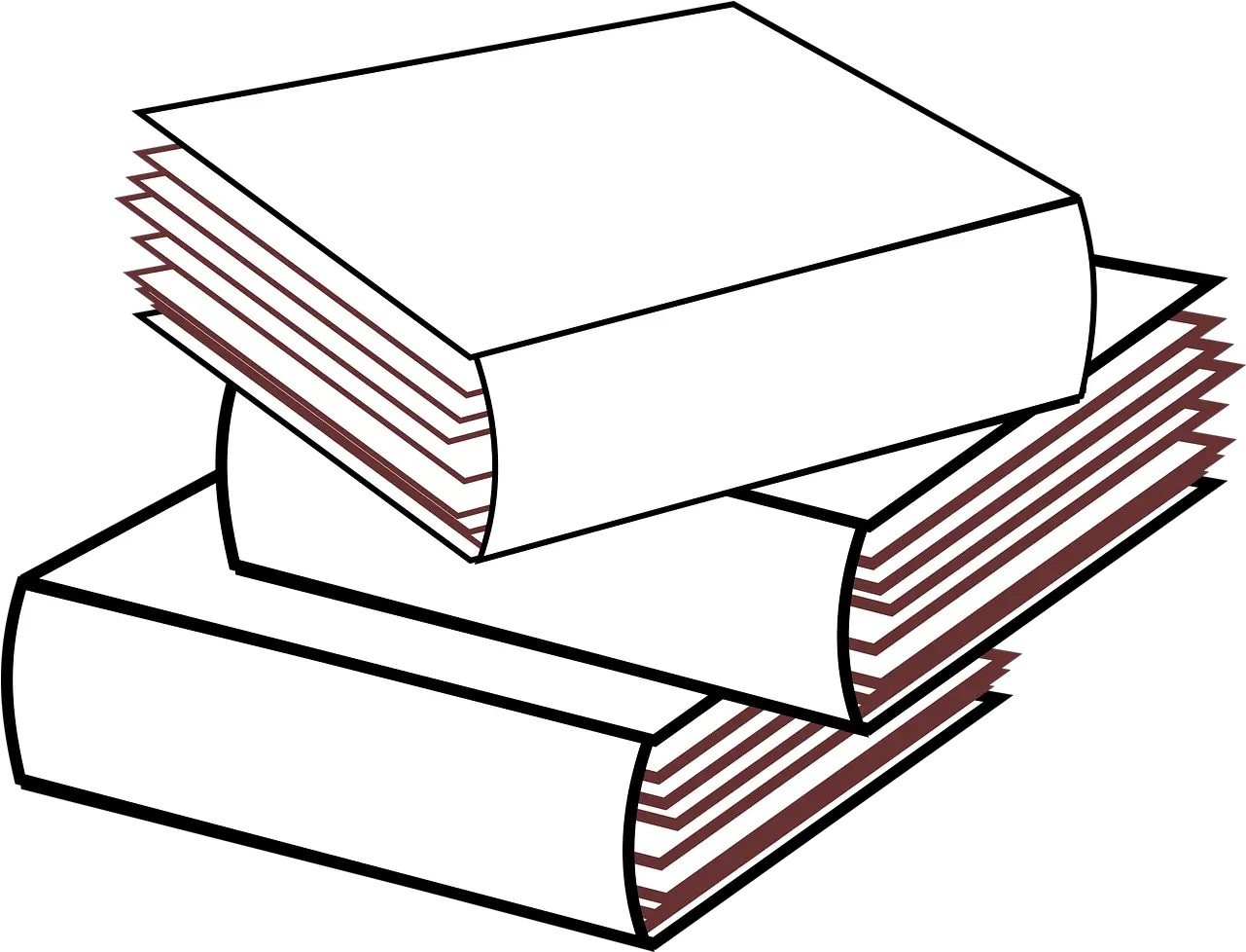  Stacked 3 Books No Color Colouring Reading Book Png Books Clipart Transparent