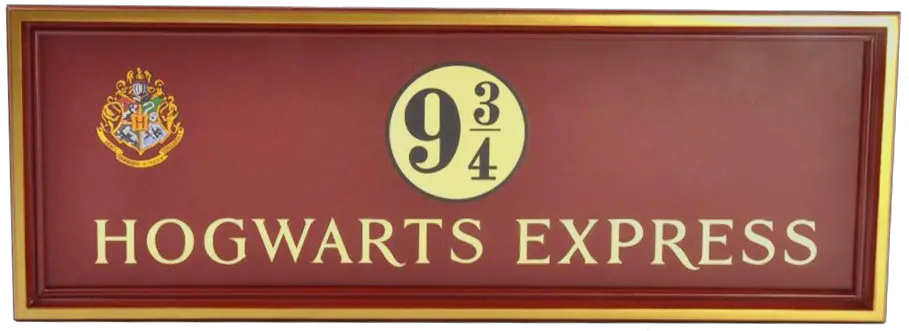  Hogwarts 9 34 Sign By The Noble Collection Warner Studio Tour London Png Hogwarts Png