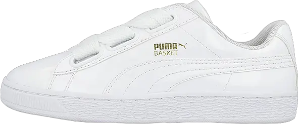  Puma Basket Heart Patent White Puma Basket Heart White Patent Womens Png Puma Shoe Logo