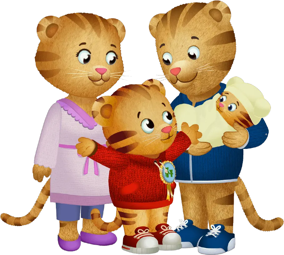  Daniel Tiger And His Family Transparent Family Daniel Neighborhood Png Daniel Tiger Png