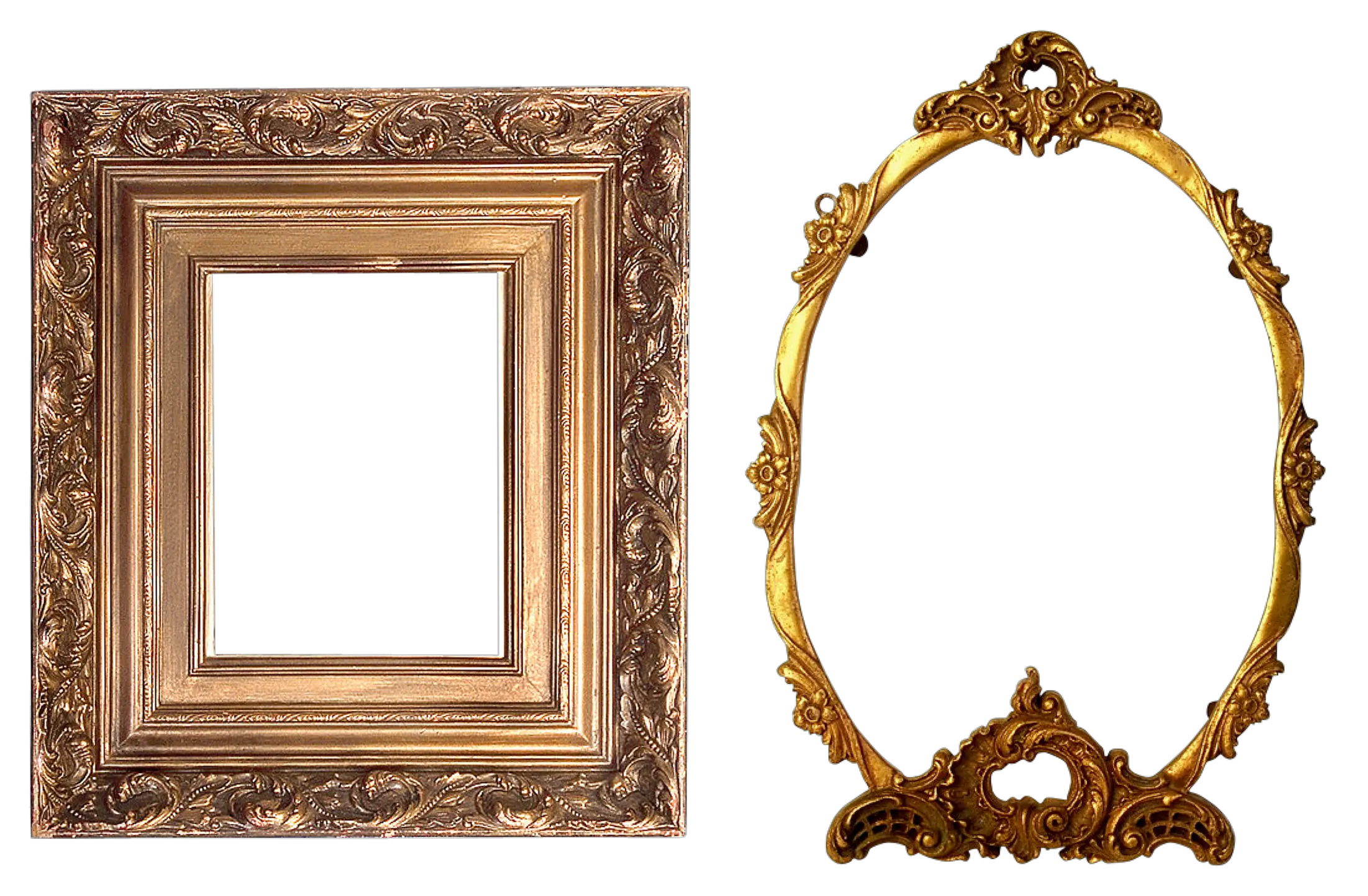  Golden Mirror Frame Transparent Round Picture Frame Png Mirror Transparent Background