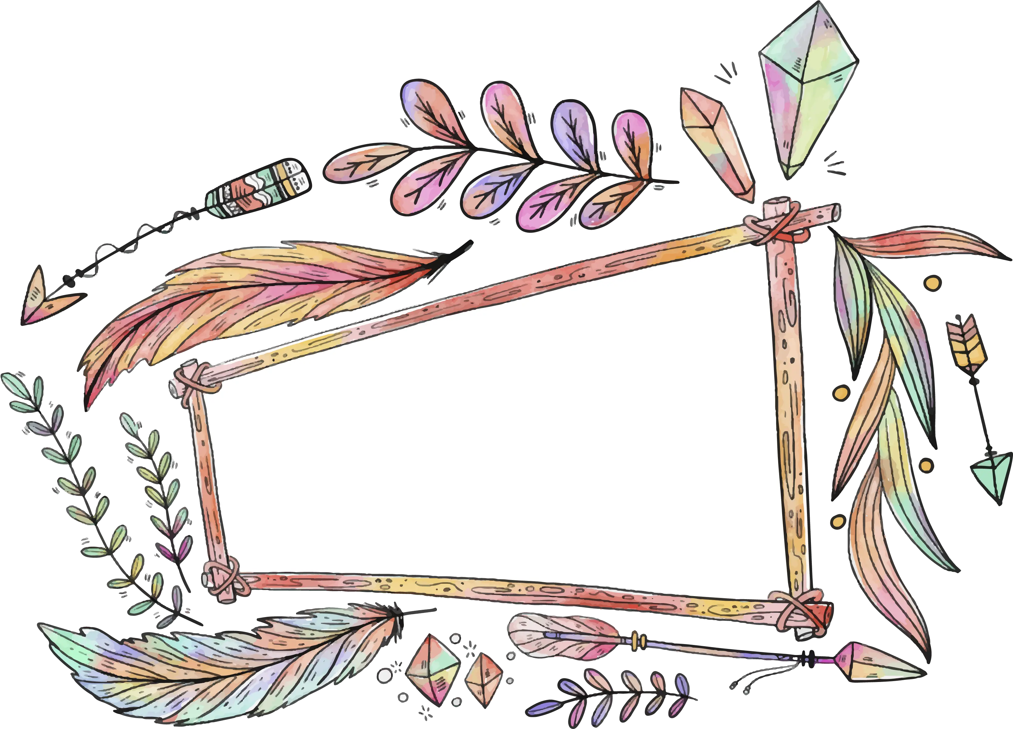  Clipart Banner Boho Transparent Transparent Bohemian Frame Png Boho Png