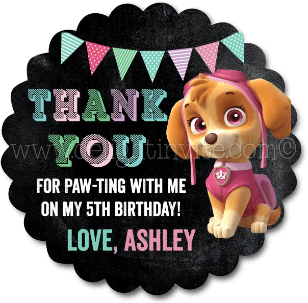  Skye Paw Patrol Birthday Favor Tags Cartoon Png Skye Paw Patrol Png