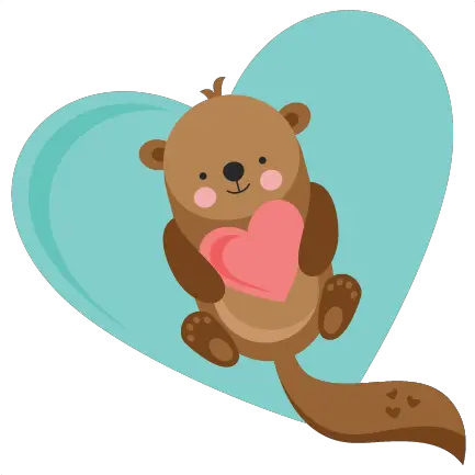  Heart Otter Valentine Svg Cuts Cute Otters Clipart Png Otter Png