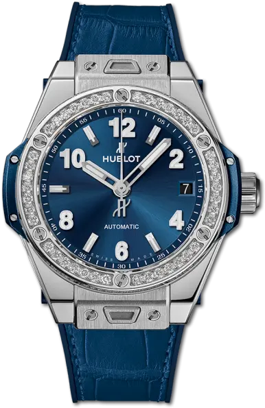  Big Bang One Click Steel Blue Diamonds Hublot Png Steel Png