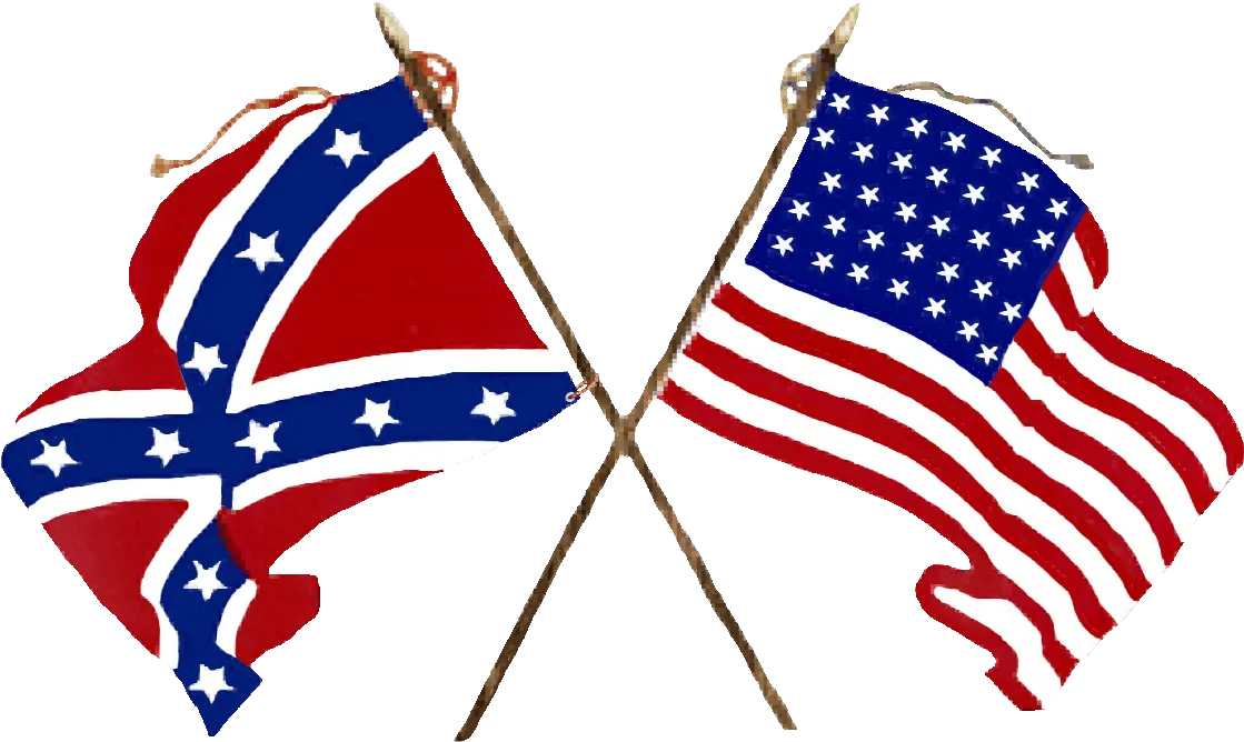  Union And Confederate Flags Crossed Civil War Flags Png Confederate Flag Png