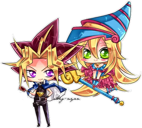  Yami And The Dark Magician Girl Cartoon Png Dark Magician Girl Png