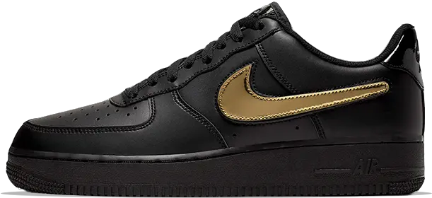  Nike Air Force 1 Low Removable Swoosh Nike Metallic Swoosh Pack Png Gold Nike Logo