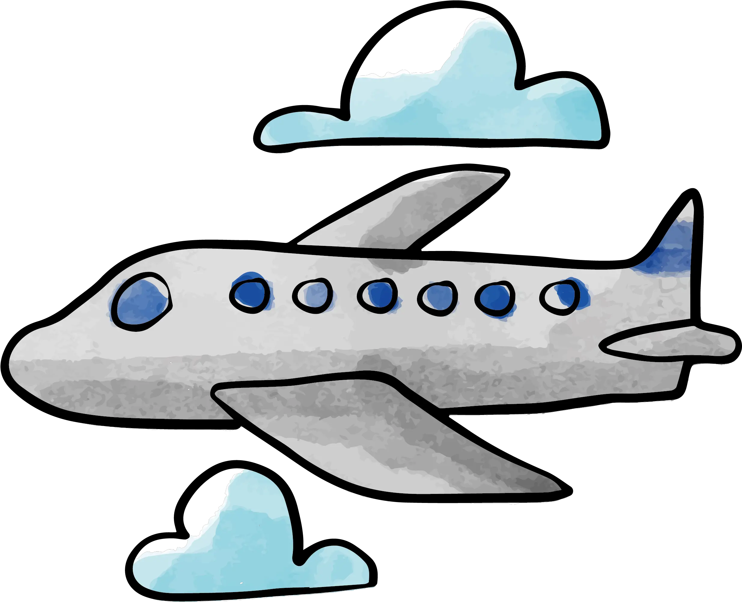  Clip Art Plane Vector Transprent Png Water Color Airplane Clipart Nubes Png