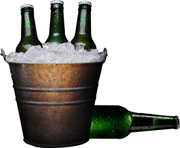  Download Bucket Drawing Beer Beer Bottle Ice Bucket Png Beer Bucket Png