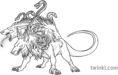  Cerberus Black And White 1 Illustration Twinkl Cerberus Black And White Png Cerberus Png