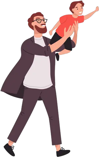  Father And Son Png Hd Images Stickers Vectors Online Job Cartoon Parent Lifting Baby Icon