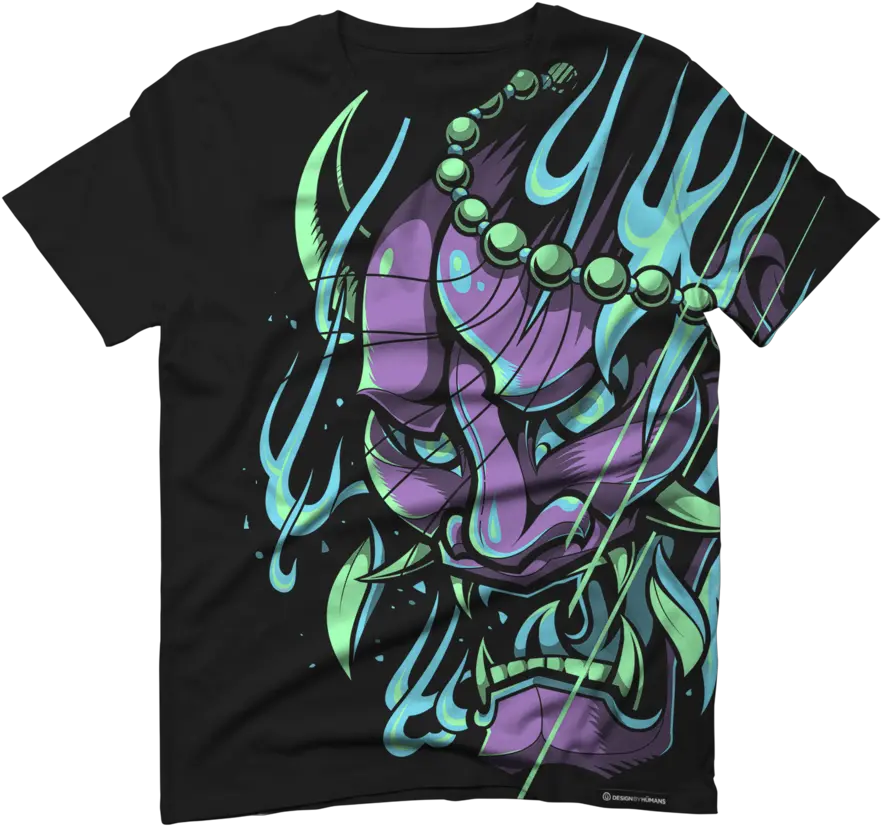  Oni Mask By Mr Oni Mask T Shirt Design Png Oni Png