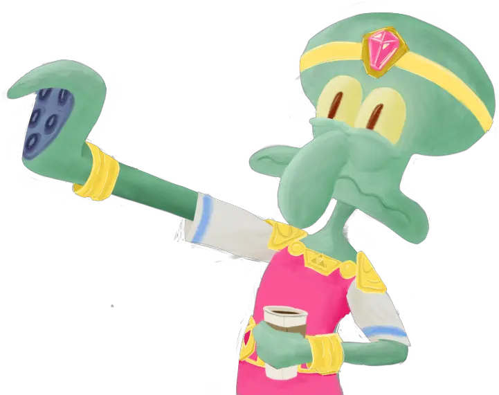  Squidward Cosplays As Princess Zelda Fictional Character Png Squidward Transparent