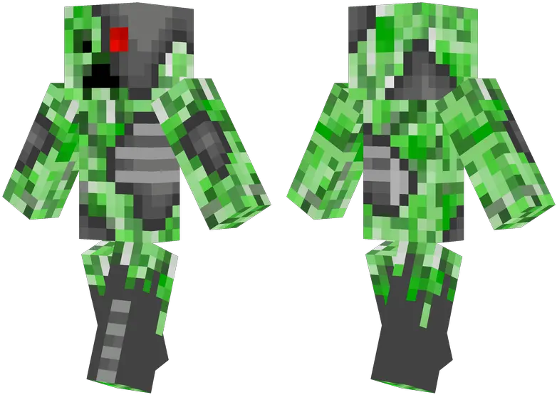  Creeper Cyborg Creeper Minecraft Png Creeper Transparent