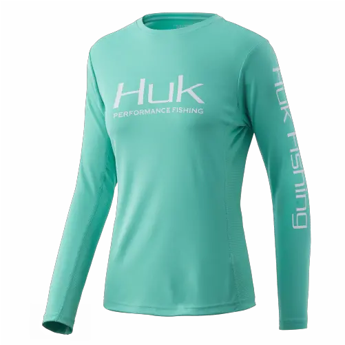  Huk Womens Icon X Long Sleeve Shirt U2013blue Radiance Long Sleeve Png Rash Icon