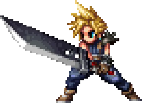  Long Awaited Cloud Strife Arrives To Cloud Strife Pixel Art Png Cloud Strife Png