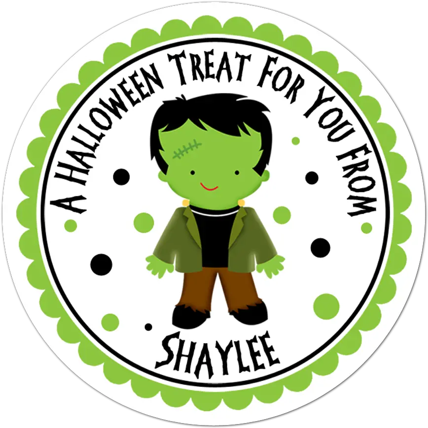  Frankenstein Personalized Halloween Sticker Halloween Invitations For Kids Png Frankenstein Png