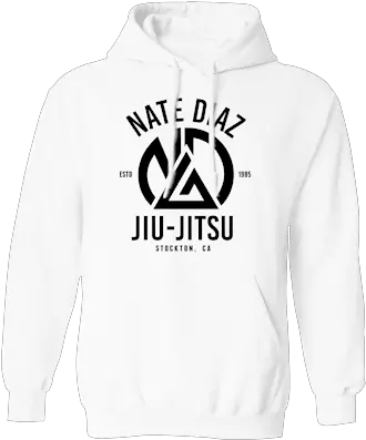  Nuevo Nate Diaz Jiu Jitsu Ufc Mma Para Hombre Jersey Sudadera Con Capucha Blanco Logo Gildan Ebay Hoodie Png Ufc Logo