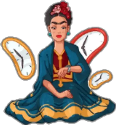  Frida Kahlo Stickers For Whatsapp Drawing Frida Kahlo Cartoon Png Frida Kahlo Png