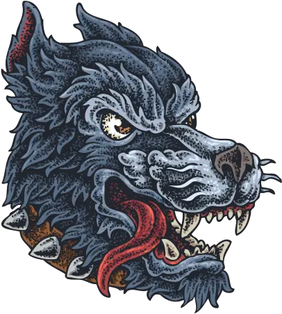  Printed Vinyl Angry Wolf Tattoo Style Stickers Factory Mythical Creature Png Wolf Head Icon