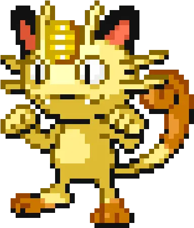  Meowth Pokemon Rare Transparent Png Meowth Pixel Gif Meowth Png