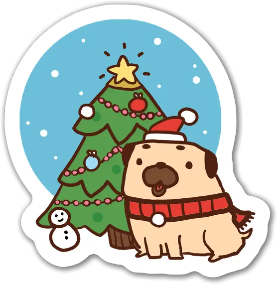  Christmas Pug Stickerapp Pug Navidad Png Pug Png