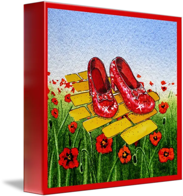  Ruby Slippers Yellow Brick Road Red Poppies By Irina Sztukowski Wizard Of Oz Ruby Slippers Png Ruby Slippers Png