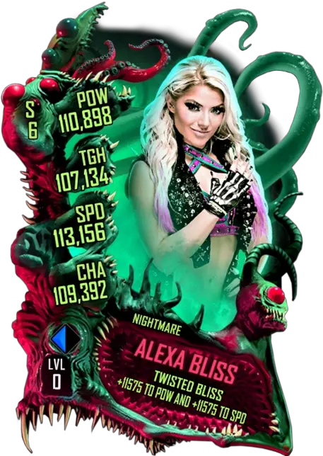  Alexa Bliss Wwe Supercard Season 2 Debut Wwe Supercard Wwe Supercard Nightmare Cards Png Alexa Bliss Png