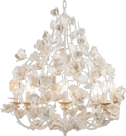  White Roses And Swarovski 8 Lights Chandelier Chandelier Png Chandelier Png