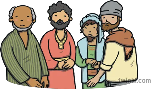  Four Men Sad No Background Biblical Cartoon Png Sad Transparent Background