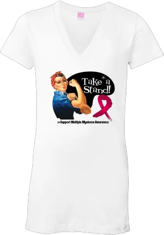  Multiple Myeloma Take A Stand Jr V Neck Fashion Shirts Veterans Party Of America Png Rosie The Riveter Icon