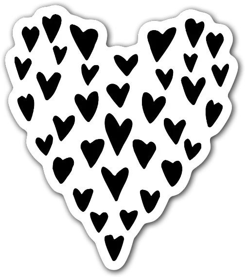  Hand Drawn Little Hearts To Make Up A Big Heart Sticker Portable Network Graphics Png Drawn Heart Png