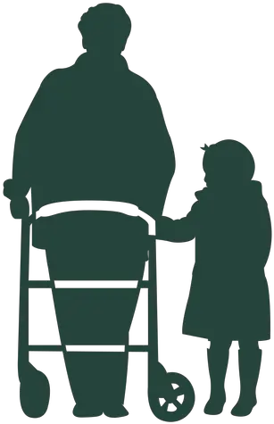  Elderr Walker Kid Walking Silhouette Transparent Png U0026 Svg Sitting Walking Silhouette Png