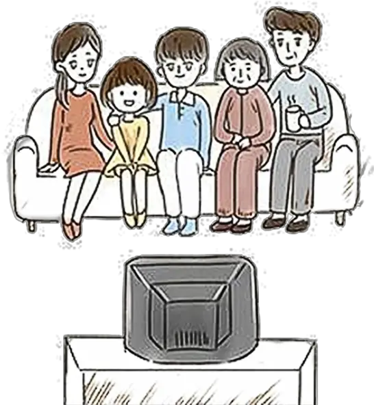  Download Cartoon Television Drawing Illustration Family Drawing Of Family Watching Tv Png Cartoon Tv Png