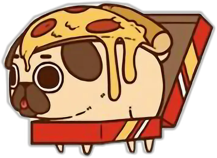  Cute Kawaii Pug Chibi Food Pizzafreetoedit Cute Kawaii Puglie Pug Pizza Png Pug Transparent
