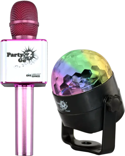  Party2go Bluetooth Karaoke Microphone Party2go Bluetooth Karaoke Microphone And Disco Ball Set Png Gold Microphone Png