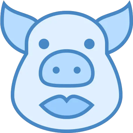  Pig With Lipstick Icon In Blue Ui Style Porco Azul Png Pig Icon