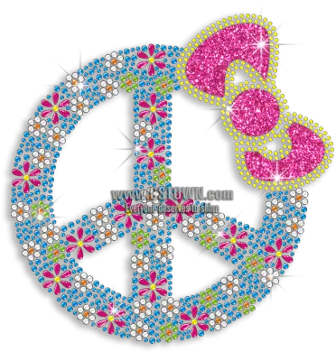  Download Vegas Show Colorful Peace Sign With Bow Nailhead Peace Symbols Png Nail Head Png