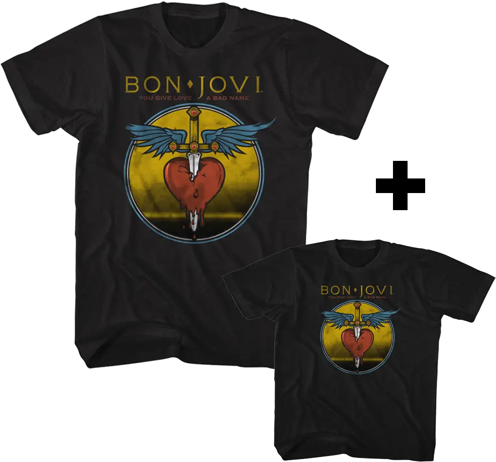  Duo Rockset Bon Jovi Kids Papa T Poison Tshirt Png Bon Jovi Logos