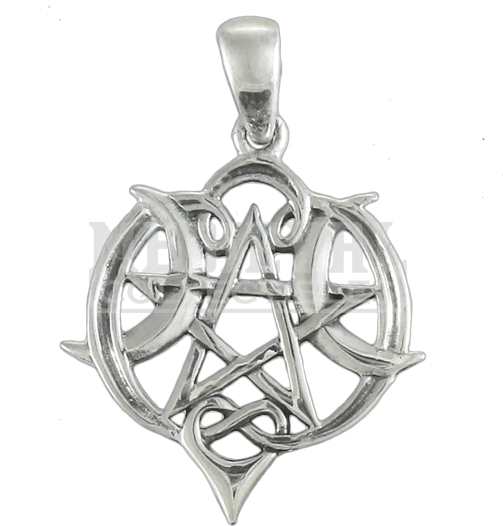  Small Silver Heart Pentacle Pendant Pentacle Full Size Locket Png Pentacle Png