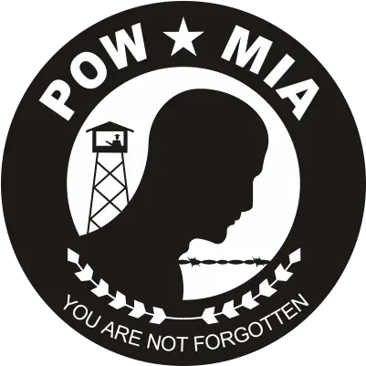  Pow Mia Round Black White Decal Hair Design Png Pow Mia Logo