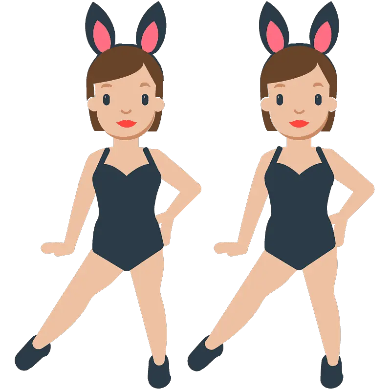  People With Bunny Ears Emoji Woman With Bunny Ears Emoji Png Bunny Ears Transparent