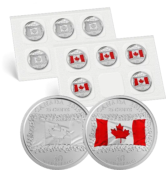  Canadian Flag Png 2015 25cent Quarter Circulation Pack Upside Down Canadian Flag Cent Png