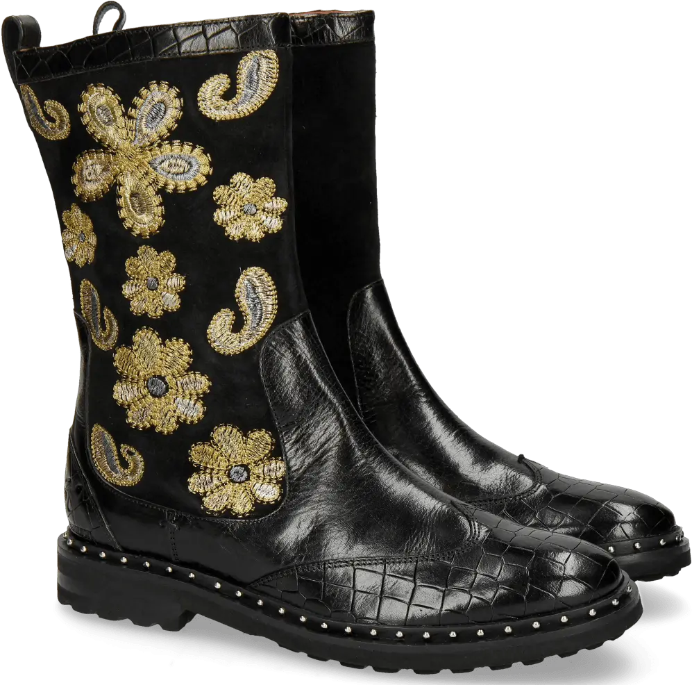  Amelie 39 Crock Black Lima Embrodery Paisley Melvin Work Boots Png Paisley Png