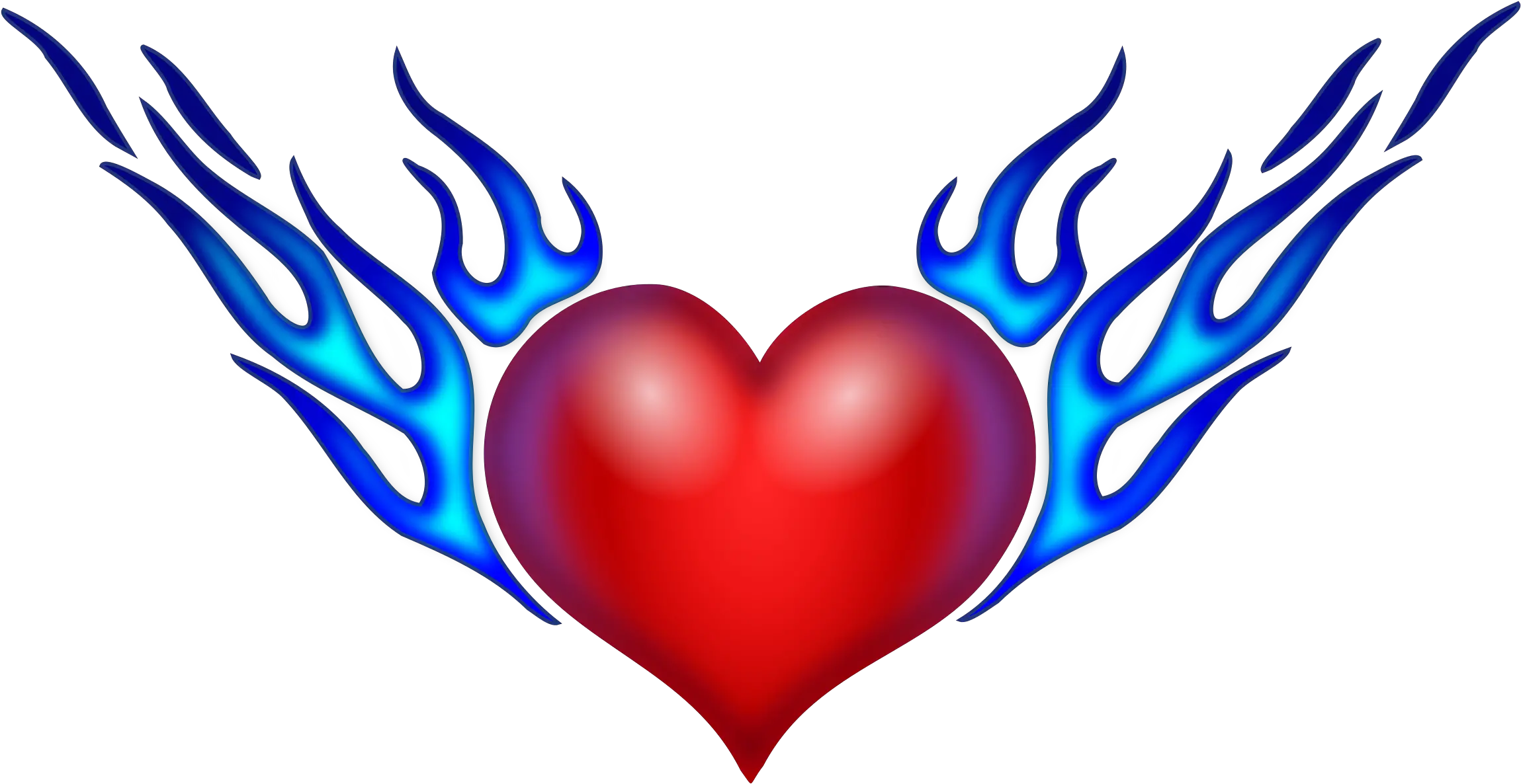  Library Of Heart And Wings Graphic Black White Png Files Draw A Heart On Fire Wings Clipart Png